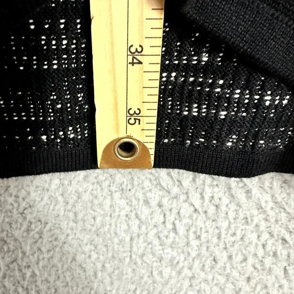 Chico's Cardigan Womens Small Black Open Front Sleeveless Longline Tweed‎ Boho - Picture 4 of 6